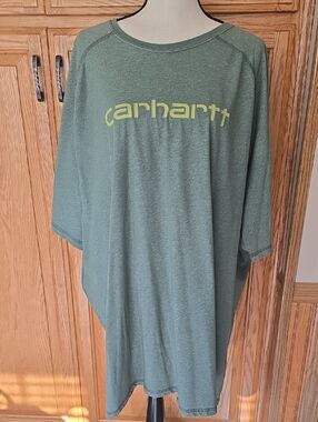 Carhartt Men’s Olive Green Short-Sleeve Tee with Yellow Logo XXXXL